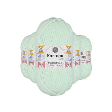 Kartopu K560 5 Adet Su Yeşili Yumurcak Kadife El Örgü İpi