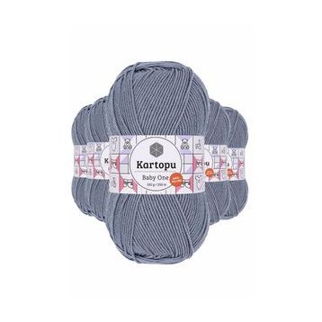 Kartopu K571 5 Adet Jeans Mavi Baby One Tüylenmeyen El Örgü İpi Yünü