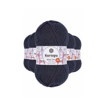Kartopu K633 5 Adet Lacivert Baby One Tüylenmeyen El Örgü İpi Yünü