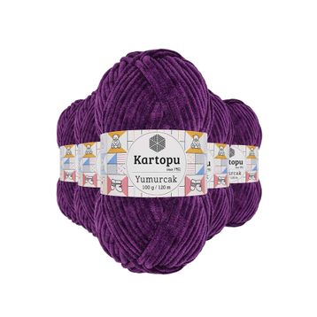 Kartopu K719 5 Adet Açık Mor Yumurcak Kadife El Örgü İpi
