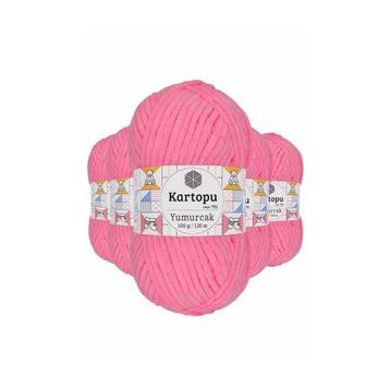 Kartopu K773 5 Adet Fosfor Pembe Yumurcak Kadife El Örgü İpi