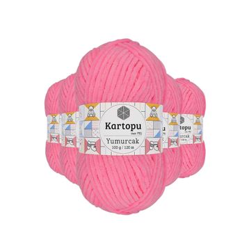 Kartopu K773 5 Adet Fosfor Pembe Yumurcak Kadife El Örgü İpi