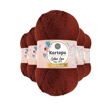 Kartopu K834 Taba Lotus Bikini Büstiyer Bluz Simli 5 Adet Örgü İpi