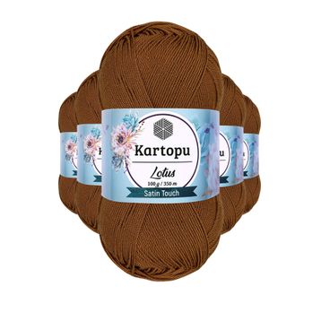 Kartopu K840 Koyu Hardal Lotus Bikini Büstiyer Bluz 5 Adet Örgü İpi