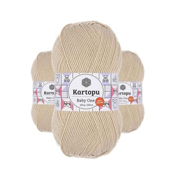 Kartopu K855 Taş 3 Adet Baby One Tüylenmeyen El Örgü İpi Yünü