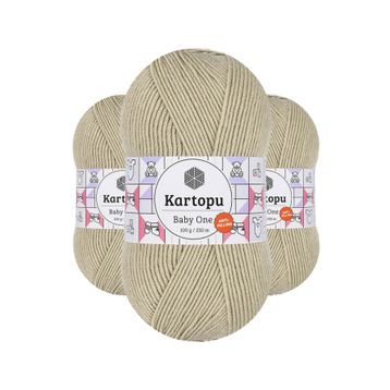 Kartopu K861 Bej Baby One Tüylenmeyen El Örgü İpi Yünü
