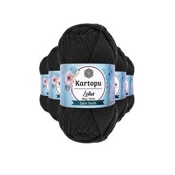 Kartopu K940 Siyah Lotus Bikini Büstiyer Bluz 5 Adet Örgü İpi