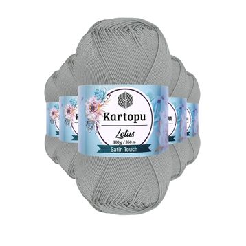 Kartopu K941 Açık Gri Lotus Bikini Büstiyer Bluz 5 Adet Örgü İpi