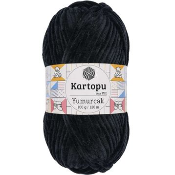 Kartopu Yumurcak Kadife Siyah K940 El Örgü İpi