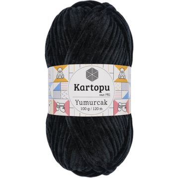 Kartopu Yumurcak Kadife Siyah K940 El Örgü İpi