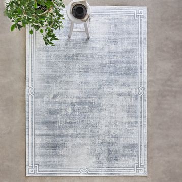 Kaşmir Halı Sare Bordure Grey Yıkanabilir Kaymaz Taban 80x300 cm Halı