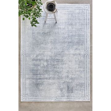 Kaşmir Halı Sare Bordure Grey Yıkanabilir Kaymaz Taban 80x300 cm Halı