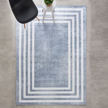 Kaşmir Halı Sare By Frame Gray Yıkanabilir Kaymaz Taban 80x300 cm Halı