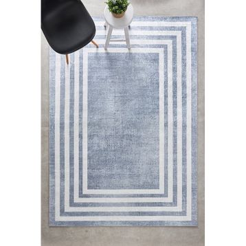 Kaşmir Halı Sare By Frame Gray Yıkanabilir Kaymaz Taban 80x300 cm Halı