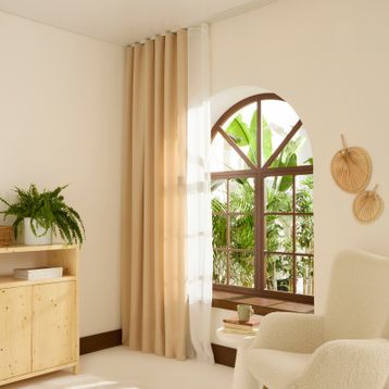Kaşmir Home Perla Keten Açık Bej 150x270 cm Fon Perde