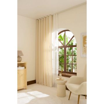 Kaşmir Home Perla Keten Krem 150x270 cm Fon Perde