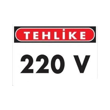 Katar Market 220v Uyarı Levhası