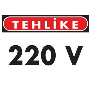 Katar Market 220v Uyarı Levhası