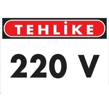 Katar Market 220v Uyarı Levhası
