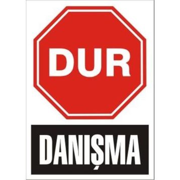 Katar Market Dur Danışma Uyarı Levhası