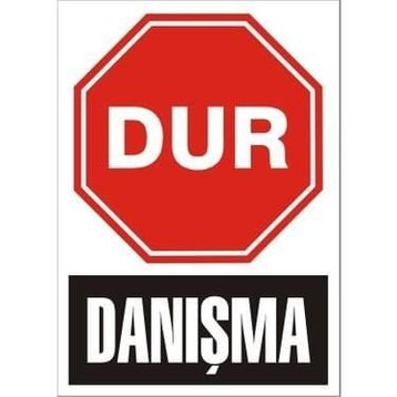 Katar Market Dur Danışma Uyarı Levhası