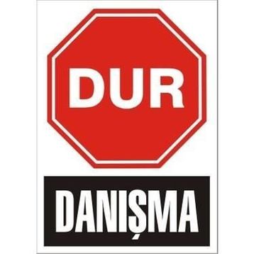 Katar Market Dur Danışma Uyarı Levhası