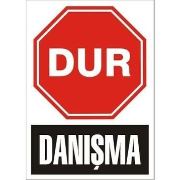Katar Market Dur Danışma Uyarı Levhası