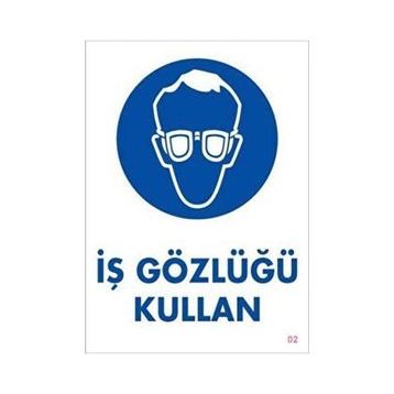 Katar Market İş Gözlüğü Kullan Uyarı Levhası