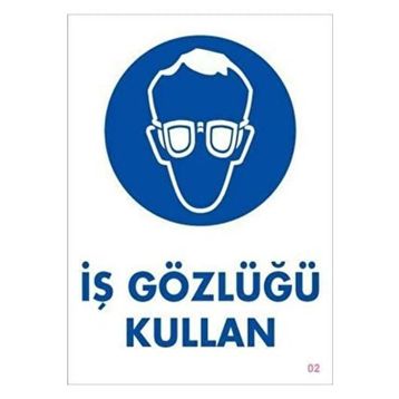 Katar Market İş Gözlüğü Kullan Uyarı Levhası