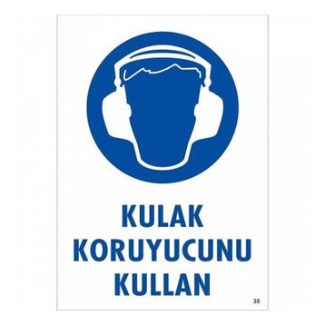 Katar Market Kulaklık Koruyucunu Kullan Uyarı Levhası