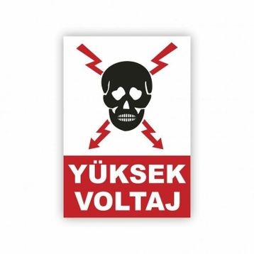 Katar Market Yüksek Voltaj Uyarı Levhası