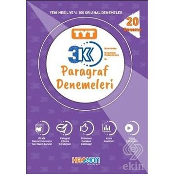 Katyon Yayınları TYT 3K Paragraf Denemeleri 20 Deneme