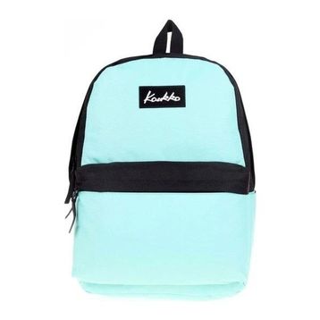 Kaukko K1415 Mint Yeşil-Siyah Basic Colors Okul Sırt Çantası