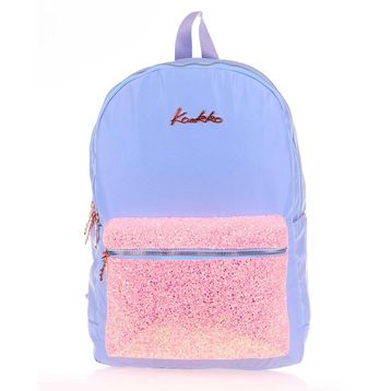 Kaukko K1521 Bright Taşlı Floral Mavi Sırt Çantası