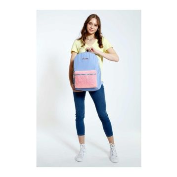 Kaukko K1521 Bright Taşlı Floral Mavi Sırt Çantası