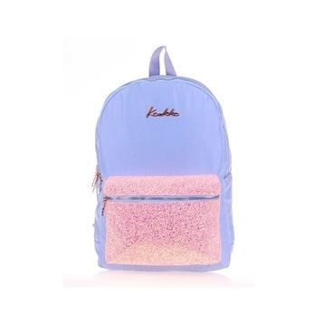 Kaukko K1521 Bright Taşlı Floral Mavi Sırt Çantası