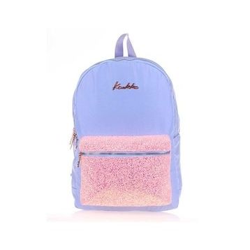 Kaukko K1521 Bright Taşlı Floral Mavi Sırt Çantası