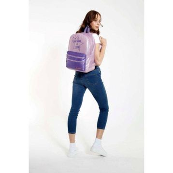 Kaukko K1568 Duble Lila Sparkle Sırt Çantası