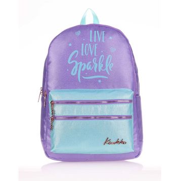 Kaukko K1571 Sparkle Duble Koyu Lila Sırt Çantası