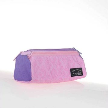 Kaukko K2318 Wichlight 3 Bölmeli Pink Flowers Kalem Çantası