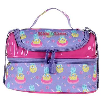 Kaukko L7069 Kids Love Ananas Rugan Hologram Beslenme Çantası