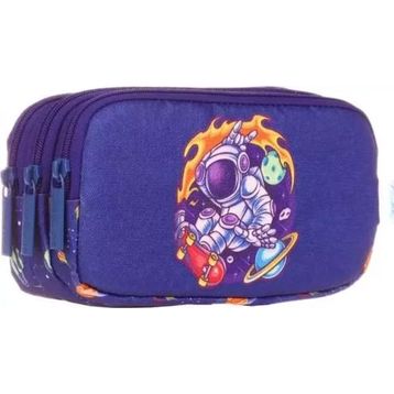 Kaukko L8170 Fast Astronaut Lacivert Kids 3 Bölmeli Kalem Çantası
