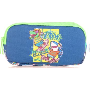 Kaukko L8177 Cube Xtreme Mavi Kids 3 Bölmeli Kalem Çantası