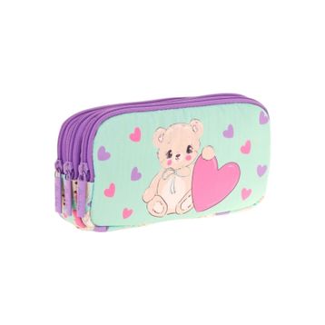 Kaukko L8239 Kids 3 Bölmeli Plush Bear Kalem Çantası