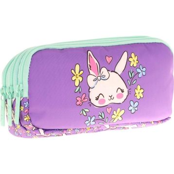 Kaukko L8242 Kids Plush Bunny 3 Bölmeli Kalem Çantası