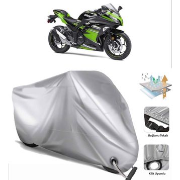 Kawasaki Ninja 300 Gri Bağlantı Tokalı 4 Mevsim Motor Brandası
