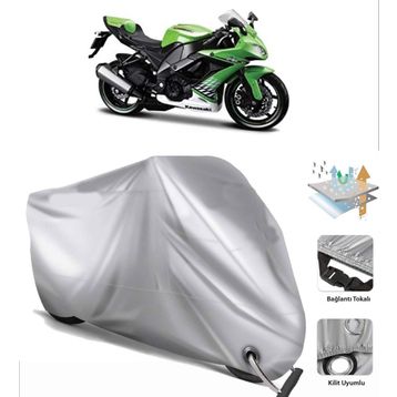 Kawasaki Ninja ZX-10R Siyah Arka Çanta Uyumsuz Ultra Kalın Su Geçirmez Motor Brandası