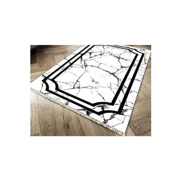 Kaymaz Taban Dijital Baskı Kadife Linear Stone Beyaz 180x280 cm Salon Halı