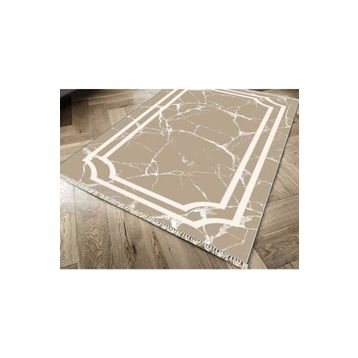Kaymaz Taban Dijital Baskı Kadife Linear Stone Kahve 180x280 cm Salon Halı