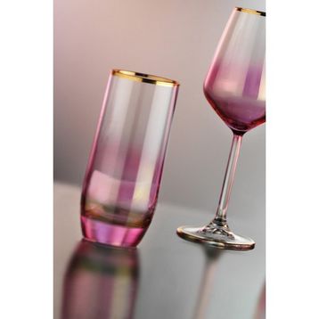Kcd 6 Parça Bolero Pembe Dekor Meşrubat Bardak